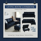 97" L Shaped Couch Set Velvet, Modular Sectional Couches - Image 6