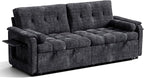 Convertible Sleeper Sofa Bed, 86 Inch Chenille Pull Out Couch - Image 12