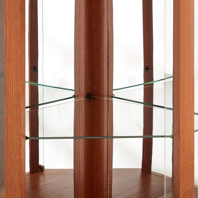 Corner Curio Cabinet, 150lbs Heavy Duty Glass Display Cabinet - Image 4