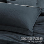 Monbix Twin XL Comforter Set Navy Blue, Cationic Dyeing Bedding Set Reversible - Image 6