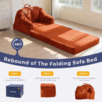 MAXYOYO Folding Sofa Bed with Backrest, Boneless Fold Out Couch Bed with Handle - Image 6