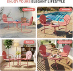 Patio Bistro Set Retro Metal Outdoor Seating Conversation 3 Pieces, 2 C-Spring - Image 7