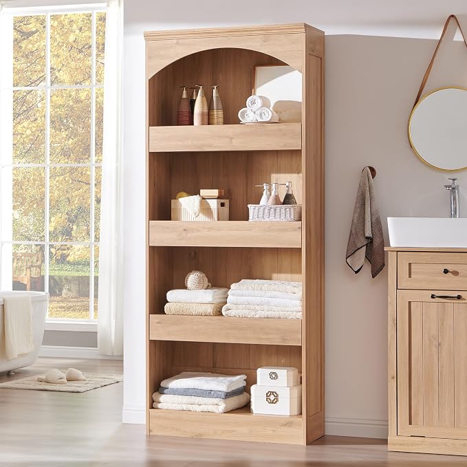 IFGET 76" Tall Arched Bookcase - Image 7