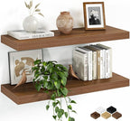Fun Memories Floating Shelves for Wall, 24 Inch Set of 2 Rustic Wood Wall by FunMemories