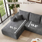 95" Cloud Sectional Couch with L-Shape Chaise, Modular Comfy Sofa Chaise Longue - Image 5