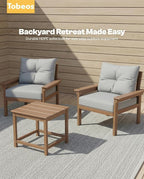 HDPE 4 Piece Patio Furniture Set, All-Weather Outdoor Couch - Image 7