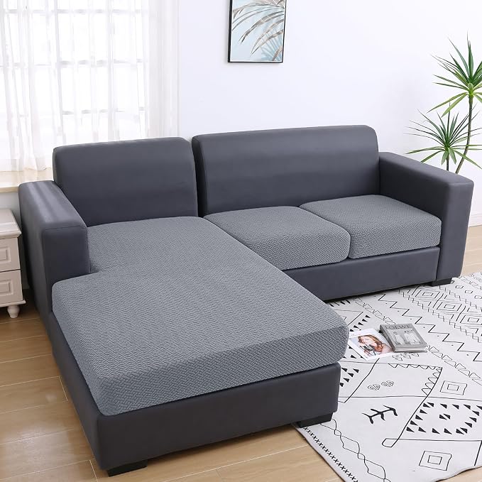 Smiry Waterproof Couch Cushion Covers, Stretch Jacquard Sectional Couch Covers - Image 5