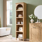 IFGET 76" Tall Arched Bookcase, Farmhouse 5 Tiers Narrow Arched Bookshelf - Image 5