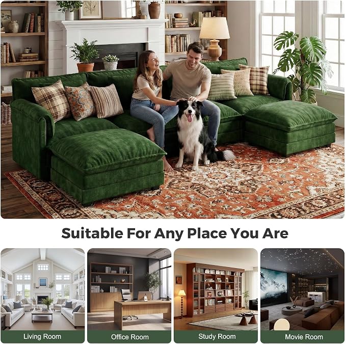 ELUCHANG Oversized 153" Modular Sectional Sofa, Comfy Cloud Couch, U Shaped - Image 3