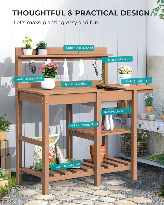 SERWALL Outdoor Potting Bench - Image 8