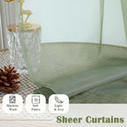 Sage Green Sheer Curtains 90 Inches Long 2 Panels, Light Filtering Airy Voile - Image 3