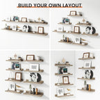 Floating Picture Ledge Shelves for Wall Set of 8, 16 Inch Wall Shelves - Image 6