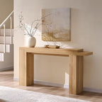 OKD 63 Inch Modern Entryway Console Table, Solid Geometry Accent Sofa Table by OKD