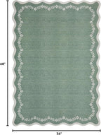 GarveeHome 3x5 Scalloped Washable Area Rug Non Slip Bedroom Entryway Rug | Soft - Image 2