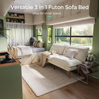 LINSY HOME Futon Sofa Bed, 3 in 1 Convertible Comfy Loveseat Sleeper Sofa Bed - Image 8