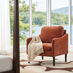 Mid Century Modern Accent Chair, Chenille Fabric Armchair - Image 9