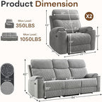 HAOMARKETS 3-Piece Recliner Sofa Set - Image 2