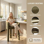 Modern Counter Height Bar Stools Set of 4, 26”H Barrel Counter Stools - Image 5