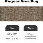3x10 Brown Vintage Floral Washable Runner Rug - Image 2