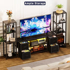 Yenlure LED TV Stand Bookshelf Combo - Image 7