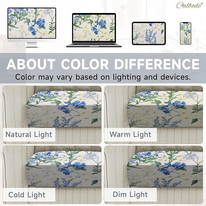CALBODE 8 Pcs Stretch Indoor/Outdoor Seat Cushion Covers, - Image 7