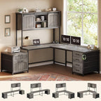 SEDETA Farmhouse L Shaped Office Desk by SEDETA