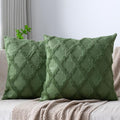 Set of 2 Soft Moroccan Throw Pillow Covers 24x24 Inch Plush Boho Decorative by Cozoomy