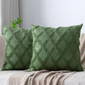 Set of 2 Soft Moroccan Throw Pillow Covers 16x16 Inch Plush Boho Decorative by Cozoomy