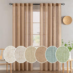MIULEE Brown Linen Curtains 52x84 Inch by MIULEE