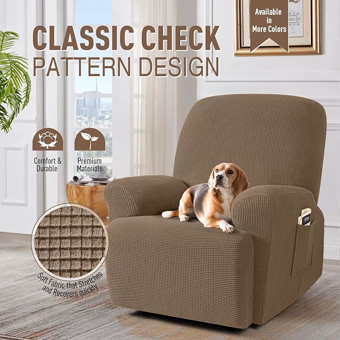 TAOCOCO Oversized Recliner Chair Covers, 1 Seater Streach Recliner Covers Soft - Image 2