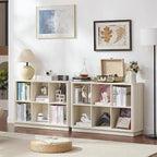 Joaxswe 6 Cube Bookcase, Wood Low Floor Standing Bookshelf - Image 7