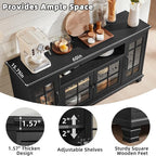 SAVOR LIFE Large Black Sideboard Buffet Cabinet - Image 6