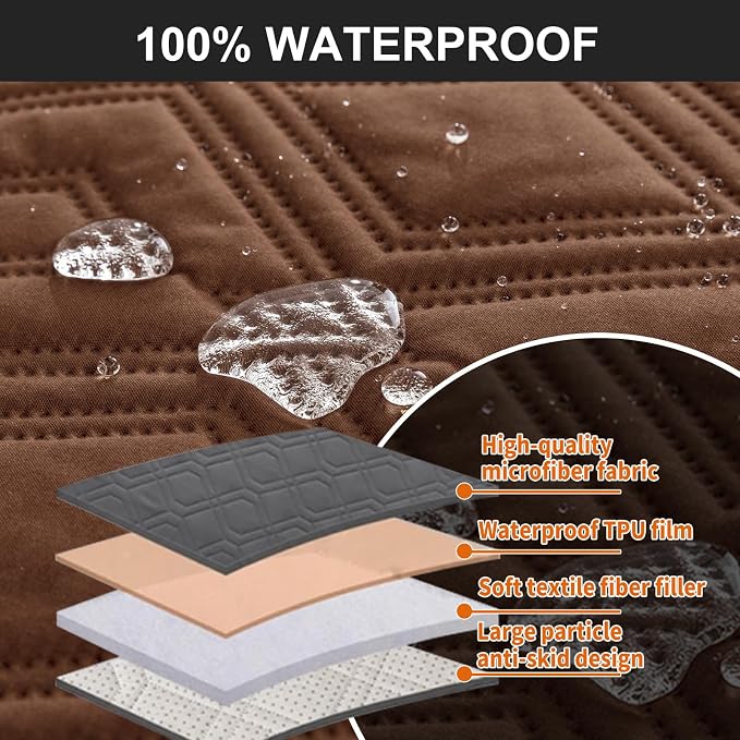 Genina Waterproof Loveseat Recliner Cover Non-Slip, Sofa Cover - Image 6