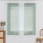 MYSKY HOME Semi Sheer Curtains for Bedroom, Kitchen Curtain Panels Cotton - Image 2