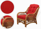 Malibu Lounge Set of 4: 2 Natural Rattan Wicker Chairs, Three-Seater Sofa - Image 4