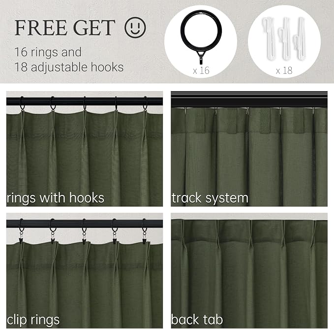 Pinch Pleated 63 Inch Curtains 2 Panels - Image 4