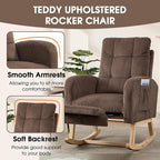 NIOIIKIT Nursery Rocking Chair, Corduroy Upholstered Rocking Chair - Image 6