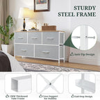 5-Drawer Dresser for Bedroom, Anti-Tip Wide Storage Organizer Fabric Chest of - Image 4