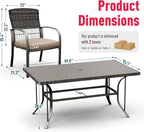 Pamapic 8504 Patio Dining 7 Piece, Outdoor Wicker Furniture Set - Image 7