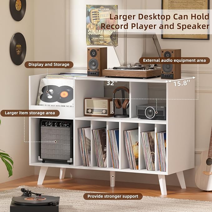 LELELINKY Large 48'' Record Player Stand - Image 4