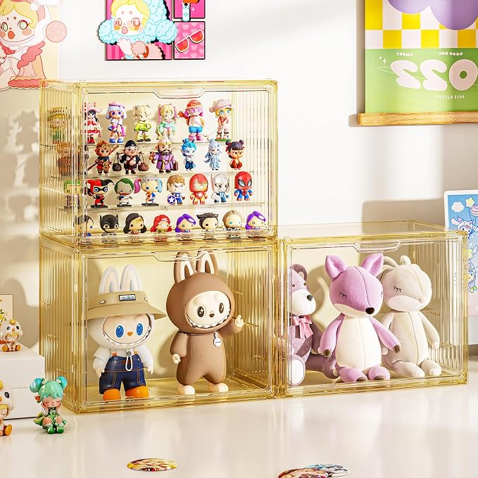 Clear Yellow Acrylic Figure Display Case - Image 3