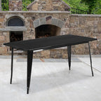 Flash Furniture Charis Commercial Grade 31.5" x 63" Rectangular Black Metal - Image 2
