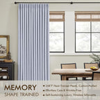 MIULEE Chambray Blue Pinch Pleated 100% Blackout Curtains 40x90 Inches | Room - Image 3
