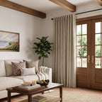 INOVADAY Extra Wide 100% Blackout Linen Curtains 102x108 Earthy Beige | Linen - Image 5