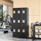 Metal Locker with 9 Doors Employees Locker, Metal Storage Locker with Hooks - Image 5