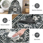 Yamaziot Washable Runner Rug, 2x8 Non-Slip Boho Vintage Hallway Kitchen Rug | - Image 5
