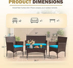 Homall 4 Pieces Patio Rattan Chair Wicker, Outdoor Indoor Use Backyard Porch - Image 7