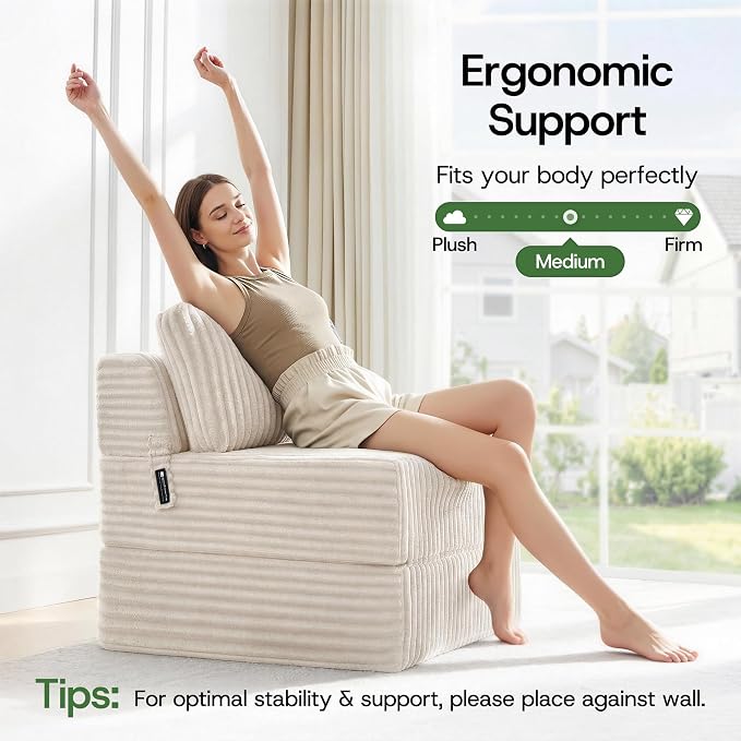 Convertible 4-in-1 Folding Sofa Bed Pocket Coils+Foam Fill Medium Support - Image 7