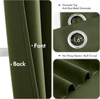 MIULEE Blackout Curtains for Bedroom 2 Panels 55 x 68 Inch Long Olive Green | - Image 4