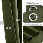 MIULEE Blackout Curtains for Bedroom 2 Panels 34 x 72 Inch Long Olive Green | - Image 4